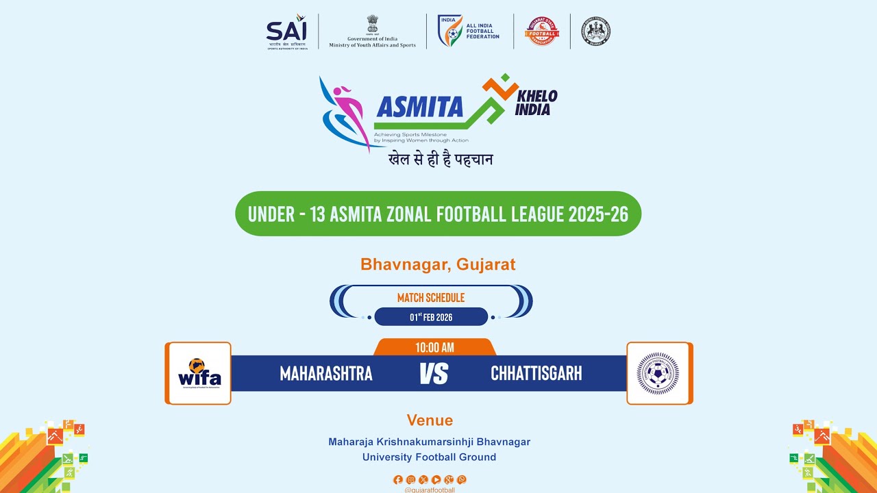 LIVE | MAHARASHTRA VS CHHATTISGARH | UNDER-13 ASMITA ZONAL FOOTBALL LEAGUE 2025-26