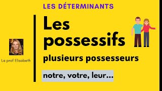 Les déterminants possessifs avec plusieurs possesseurs en français. Niveau A1