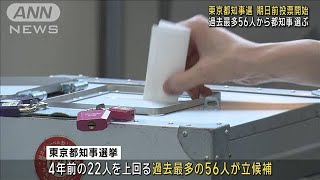 東京都知事選 期日前投票開始　過去最多56人から都知事選ぶ(2024年6月21日)