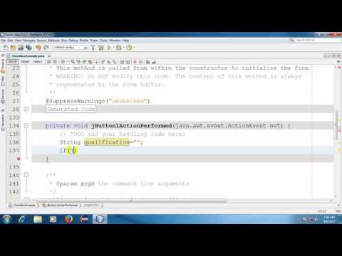 Create check box example in Java using Netbeans IDE