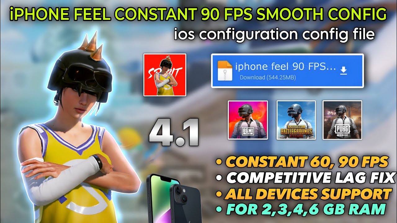 iPHONE FEEL CONSTANT 60, 90 FPS SMOOTH CONFIG | PUBG BGMI 4.1 LAG FIX CONFIG | BGMI LAG FIX CONFIG 🍄