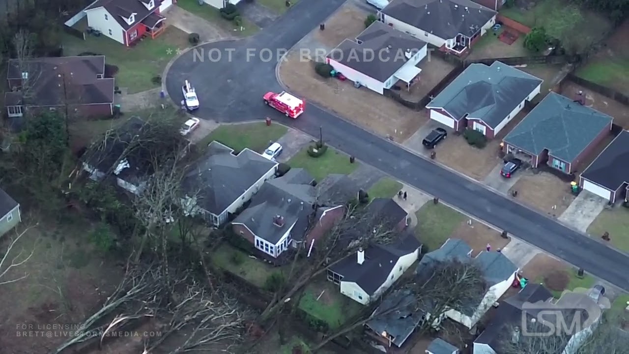 02-26-2026 Pinson, AL - Damage from Possible Tornado Drone