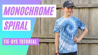 Monochrome Tie-Dye Spiral - easy tie-dye technique with only one dye colour!