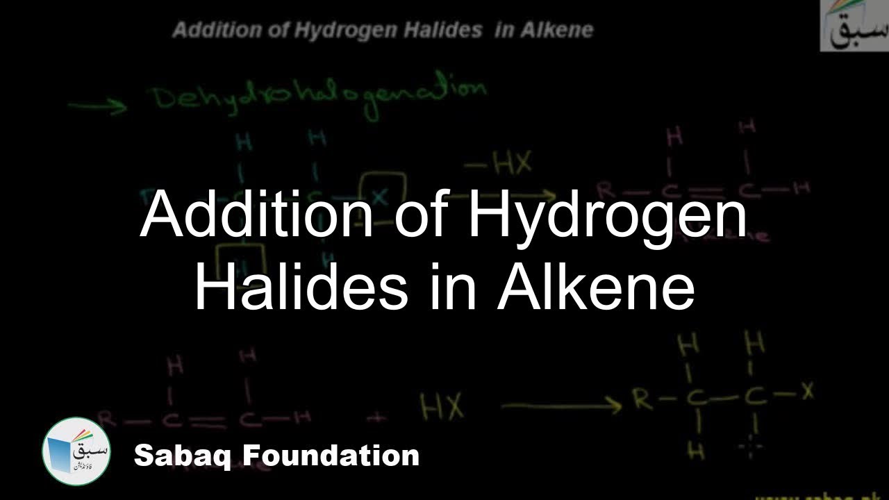 Addition of Hydrogen Halides in Alkene, Chemistry Lecture | Sabaq.pk ...