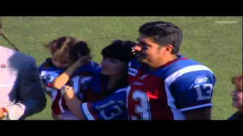 Anthony Calvillo Record Breaking Pass & On-Field C...