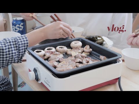 (eng) 🏡 VLOG 자취생 브이로그ㅣ평화로운 주말 일상, <strong>통밀</strong> 새우 바질 페스토 파스타, 집에서 고기파티🥩, 뿌링치즈볼이랑 뿌링감자, 넷플릭스보기🎬