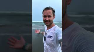 Bali rainy season wet walk on the beach