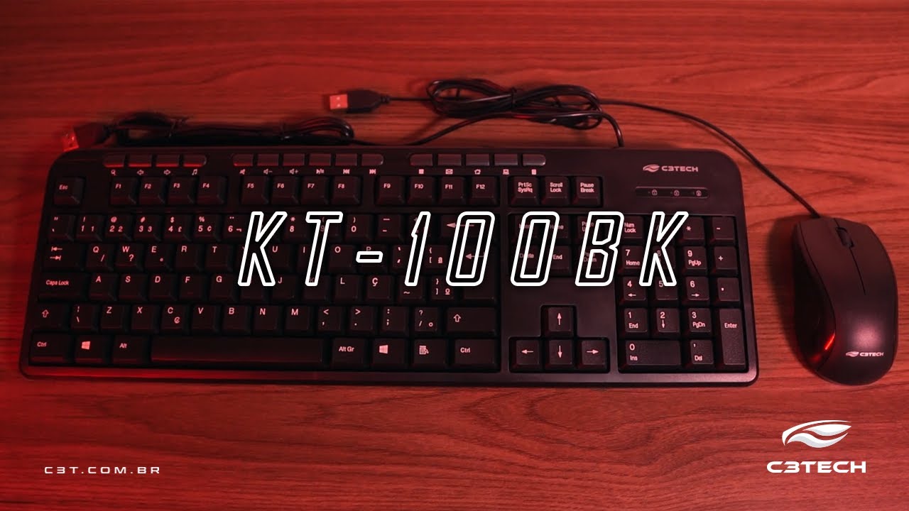 Kit Teclado + Mouse Com Fio KT-100 C3Tech
