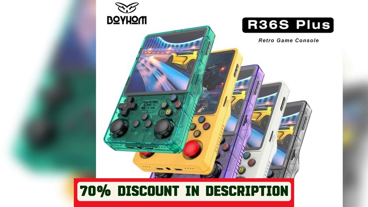 A must-have product! TOP Sale 4"IPS Big Screen R36S Plus Retro Handheld Game Console Linux 64-bit