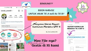 CARA MUDAH MEMBUAT NARASI RAPORT KURIKULUM MERDEKA TK A SEMESTER II