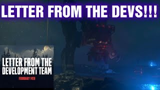 GENERATION ZERO  LETTER FROM THE DEVS !!