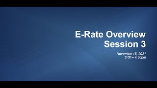 New to E rate Training 20211115