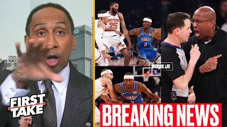FIRST TAKE | "Can't beat ’em? Blame officiating" - Stephen A rips Brown after Knicks lose to Thunder