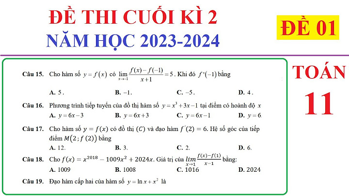 Ôn thi học kì 2 môn toán lớp 11 năm 2024