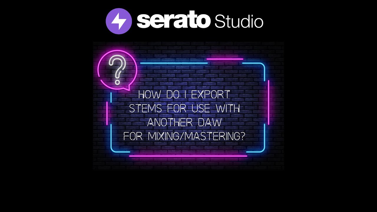 Serato Studio Export Stems Tutorial