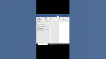 how to display the navigation pane in MS Word