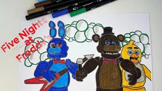 FIVE NIGHTS AT FREDDY'S  NEW COLORING| How to color BONNIE, FREDDY, CHICA| NEW characters