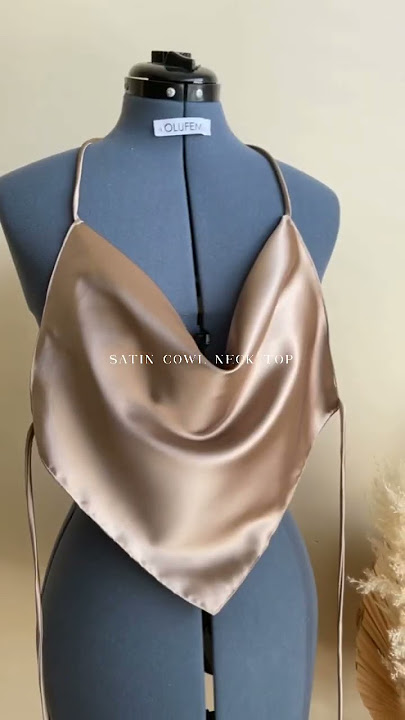 DIY satin cowl neck top- full sewing tutorial on YT page! DIY FASHION. How to sew #sewing #diy #sew