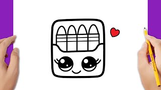 HOW TO DRAW A CUTE CRAYON BOX EASY