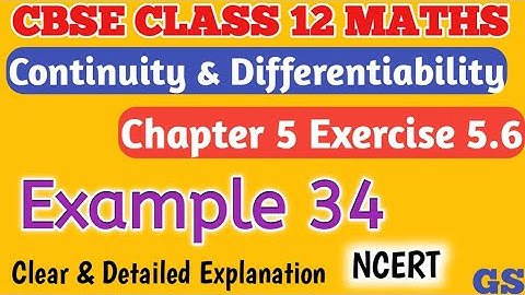 Chapter 5 - Example 34 - Continuity & Differentiability - CBSE Class 12th Maths in Tamil #gsfamily