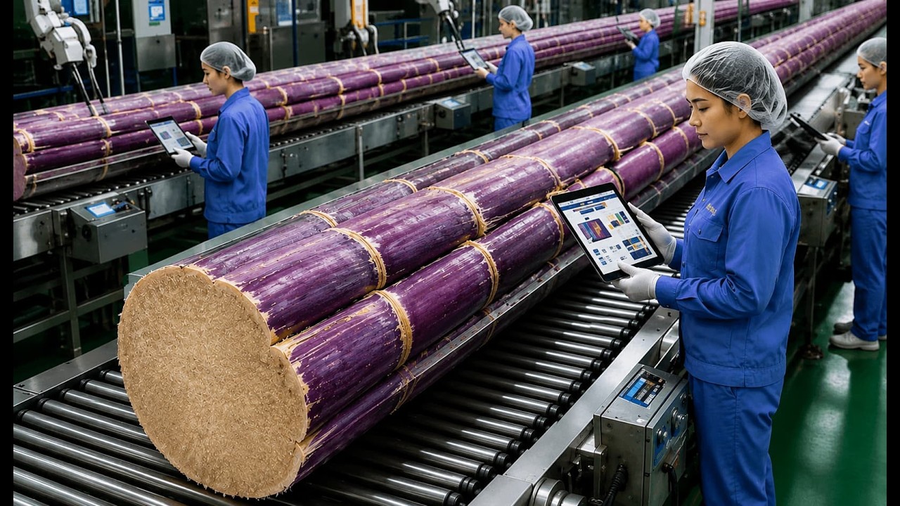Processed Cane Inside Look: Visiting the purple sugar cane processing factory - YouTube