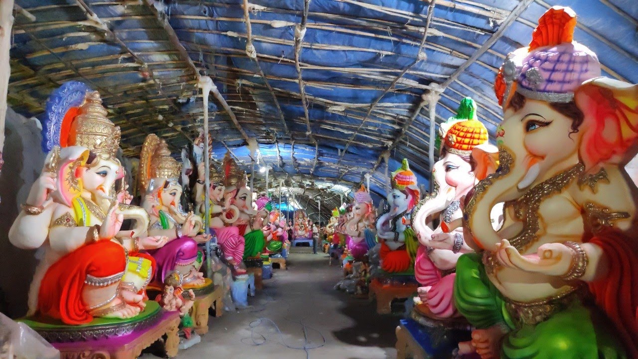 Hyderabad Ganesh idols making 2021 