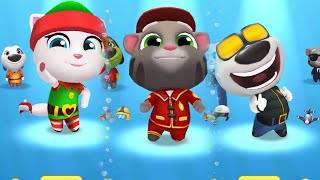 Talking Tom Gold Run Who is the best Runner ELF ANGELA,FIREMAN TOM, DEPUTY HANK