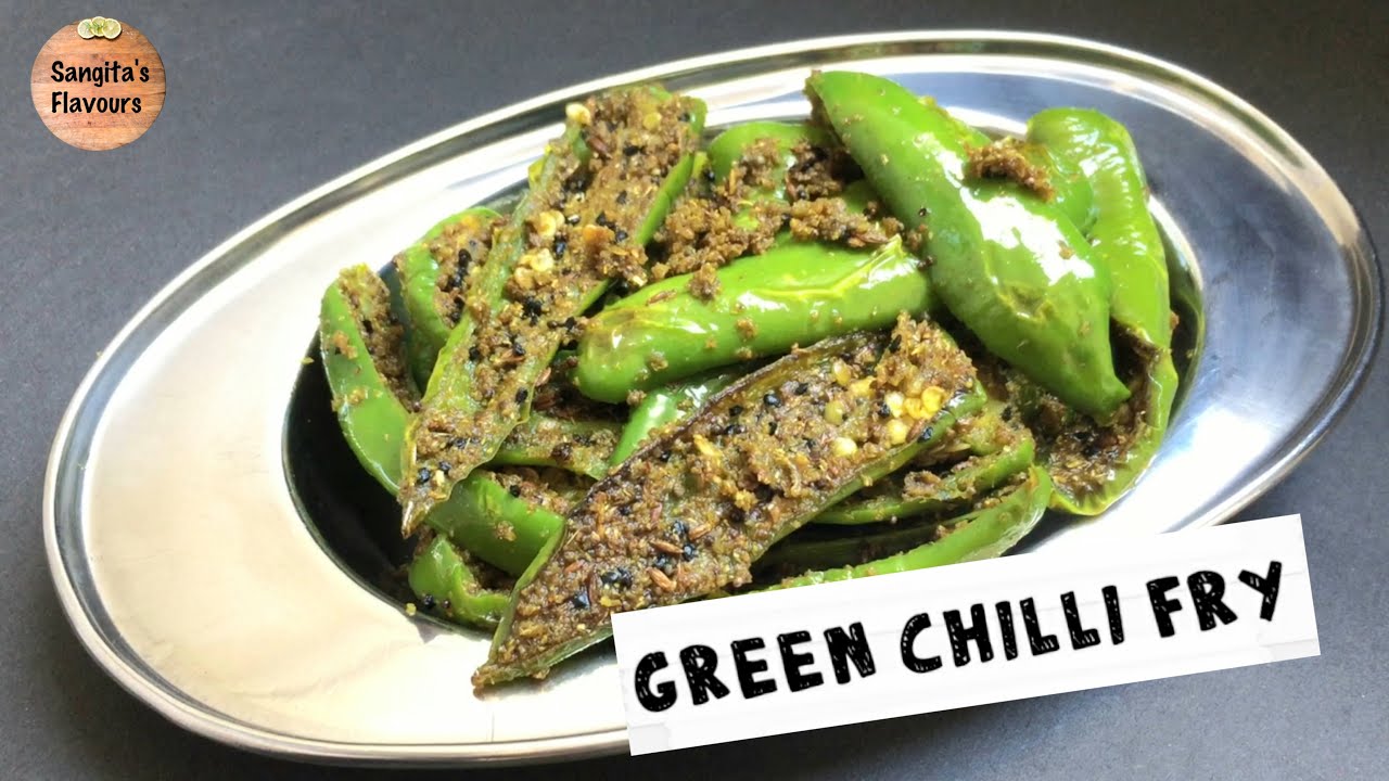 Green Chilli Fry Recipe Instant Hari Mirchi Fry Sangita's flavours