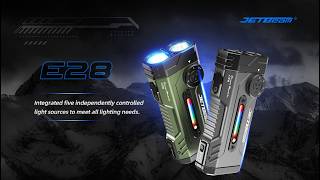 EDC Flashlight - NITEYE by JETBeam E28 Matrix All in 1 Flashlight EDC 3300 Lumens RGB Rechargeable