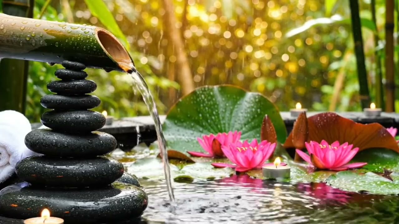 🌸 “Zen Spa Garden | Bamboo Water Flow & Soothing Nature Sounds”