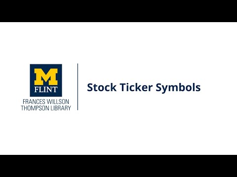 Stock Ticker Symbols