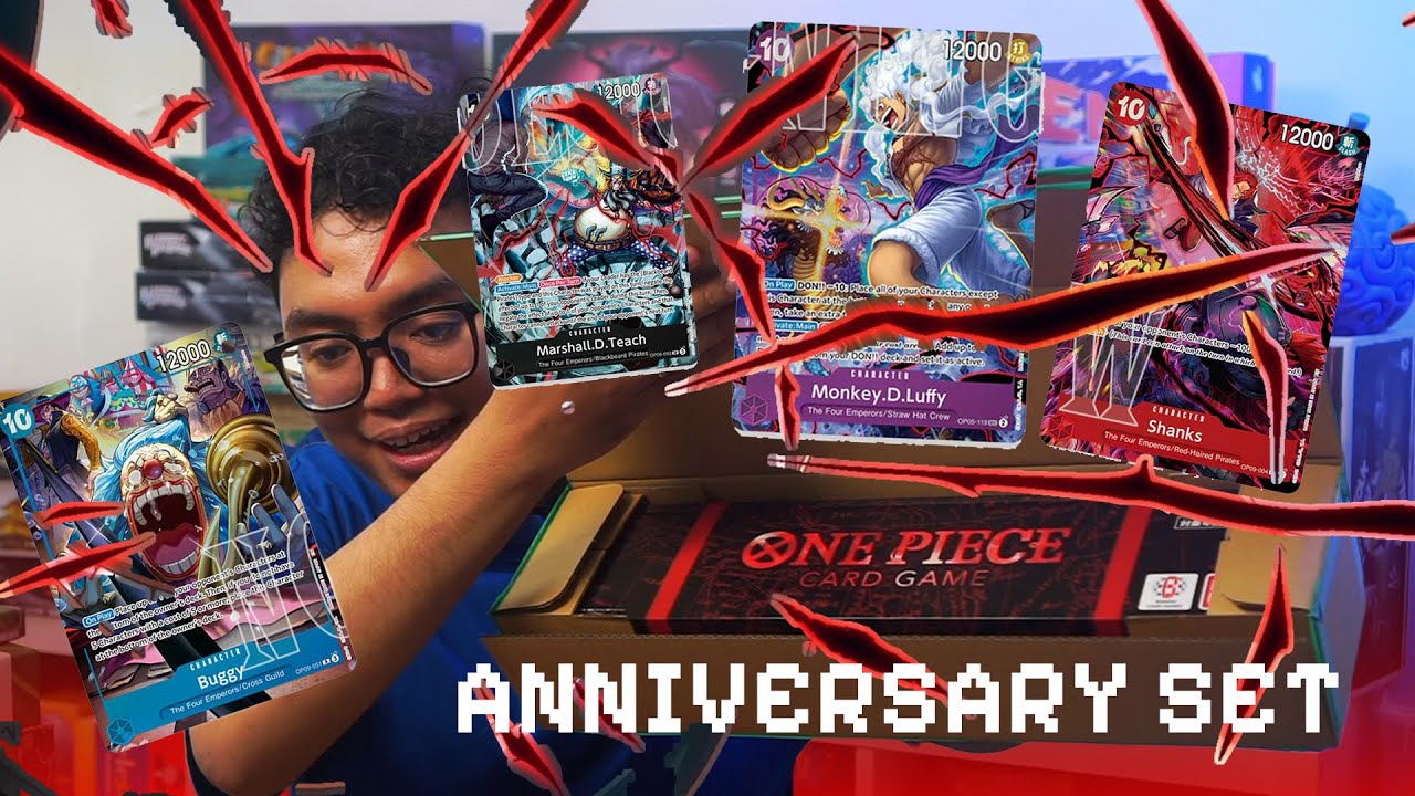 THE FOUR EMPERORS! Unboxing One Piece TCG Anniversary Set - YouTube
