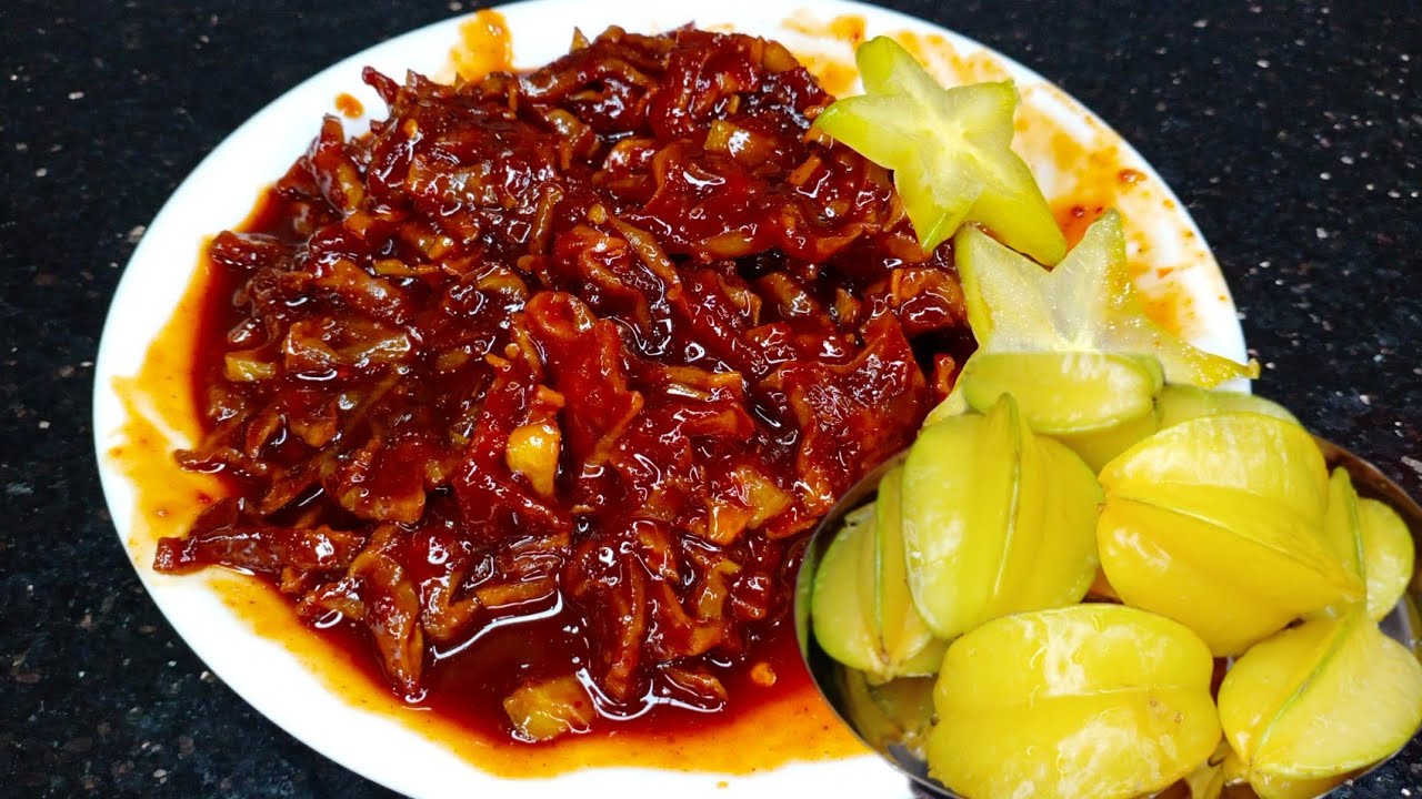 ചതുരപ്പുളി കൊണ്ടുള്ള ഈ വിഭവം നിങ്ങളെ കൊതിപ്പിക്കും।starfruit pickle।sweet&spicy pickle। recipe-359