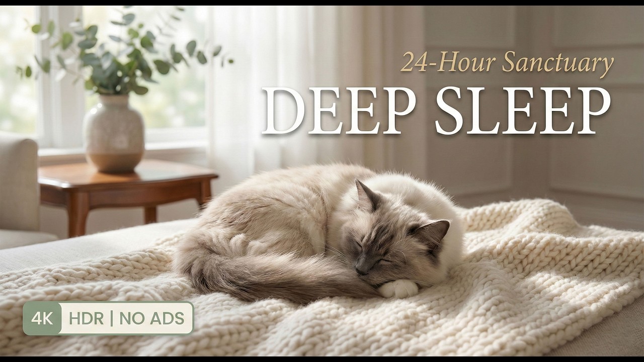 24 HOURS of Sleep Music for Cats 🐈 Anxiety Relief Music For Cats ♬ Sleep Music #catmusic