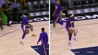 Pat Beverley Trying To Immitate Lebron During The Warn Ups  nba  Lakers Vs Wolves