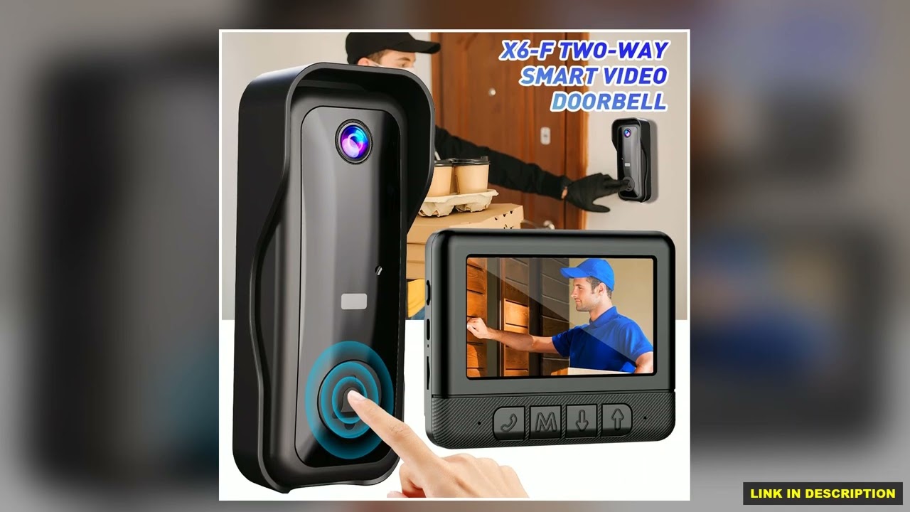 X6 Smart Video Doorbell Camera Bundle with 43 Inch Display for Home Use Wireless Video Intercom