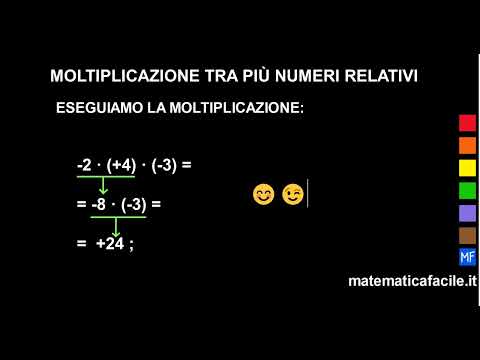 Come si esegue la moltiplicazione tra numeri relativi