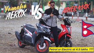 ATHER 450X vs YAMAHA AEROX 155 | EV or Petrol ? | Best Premium Scooter BATTLE | WHICH ONE TO BUY ??