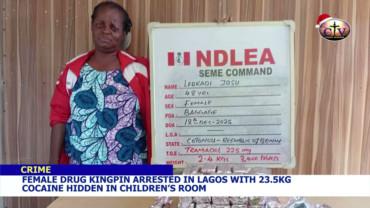 В Лагосе арестована главарь наркокартеля с 23,5 кг кокаина, спрятанного в детской комнате.