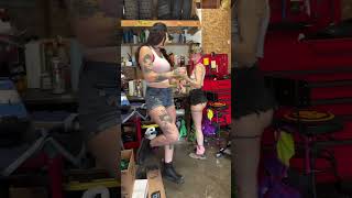 why you need to keep a girl over 6ft around: #tall #6ft #heightdifference #altgirl #garage