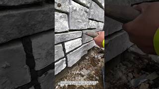 🔥 Perfect Stone Wall Joint Finishing | Satisfying Masonry Work & Professional Grouting Technique