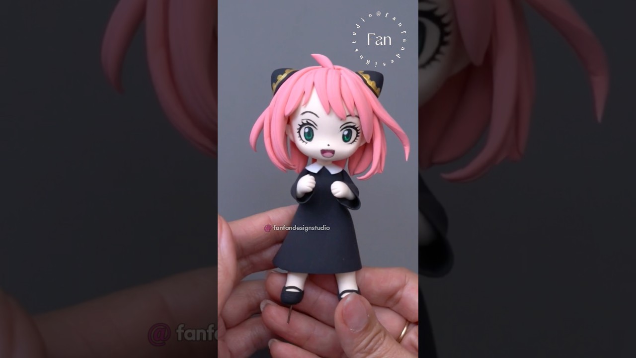 how to make Anya spy x family doll with polymer clay air dry foam