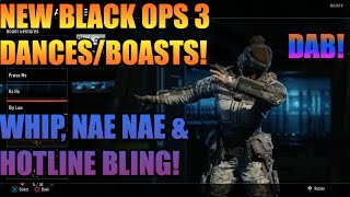 NEW BLACK OPS 3 BOASTS/DANCES!! (DAB, SO FRESH, HOTLINE BLING, WHIP)