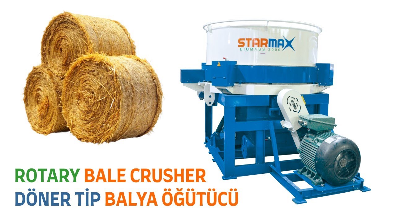 Rotary Straw Bale Crusher | Rotary Shredder | Alfalfa Hay Grass Straw Bale Cutter | Hammer Mill