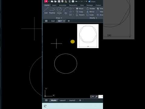 تطبيق عملي على أوامر الرسم في الأوتوكاد امر دائرة Circle أمر مضلع منتظم Polygon 