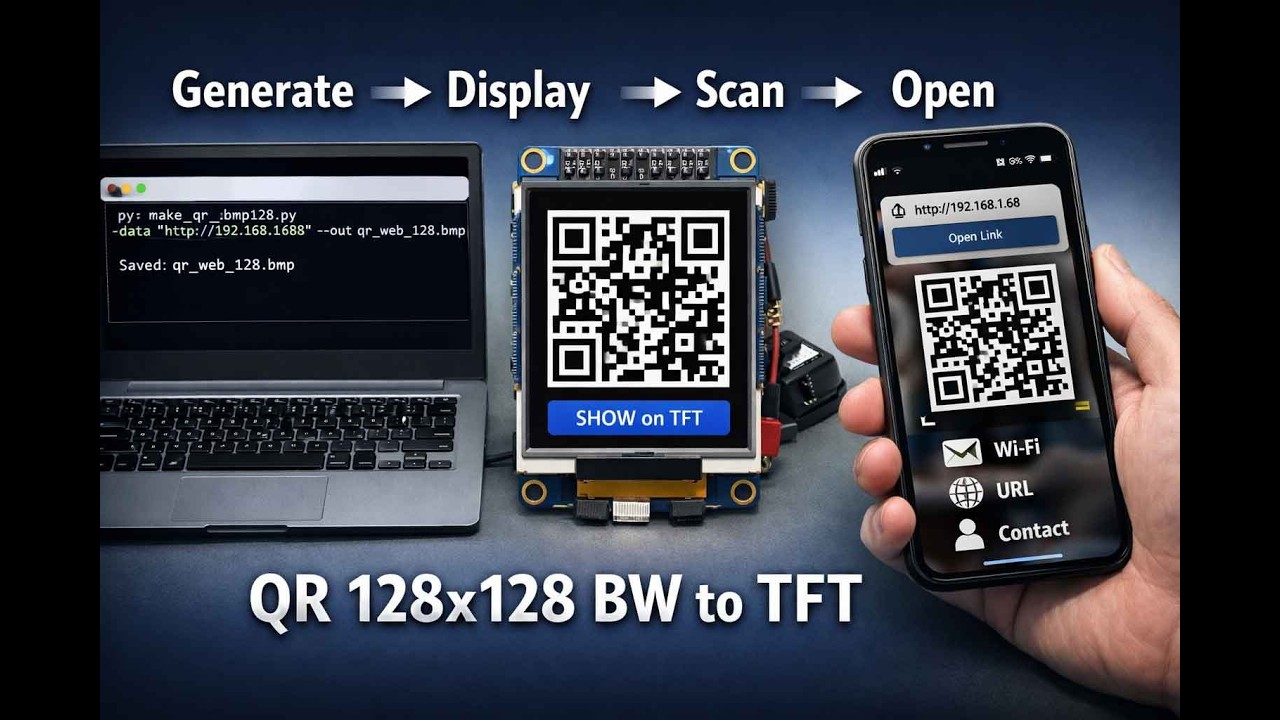 #09 📲 ESP8266 + TFT = QR Генератор и Сканируемый Интерфейс   2026 02 21 17 22 29