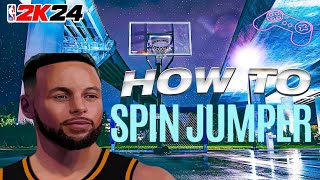 HOW TO SPIN JUMPER  IN NBA 2K24… *NEW* GLITCHY SPIN JUMPER IS UNGUARDABLE