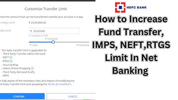 How to Increase IMPS, RTGS, NEFT Limit in HDFC Net Banking || ►HDFC Limit Increase