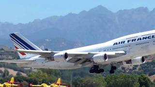 Takeoff of a Boeing 747 Air France from Ajaccio Airport to Paris on 19.07.2009. 720p HD