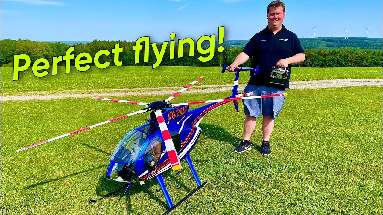 Perfect RC Helicopter flying with a XL Hughes 500e from Witte Helicopter Pilot Heiko Fischer